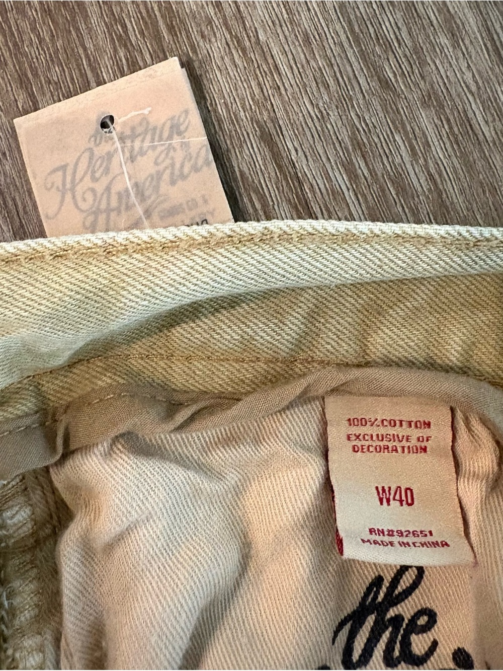 Men's Distressed Denim Shorts by Heritage by America 1776 size 40-New - Picture 6 of 9